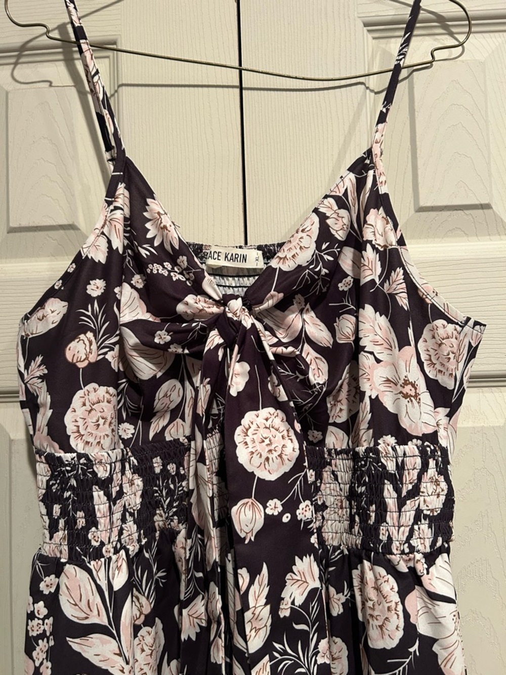 Women's Floral Tie-Front Maxi Dress